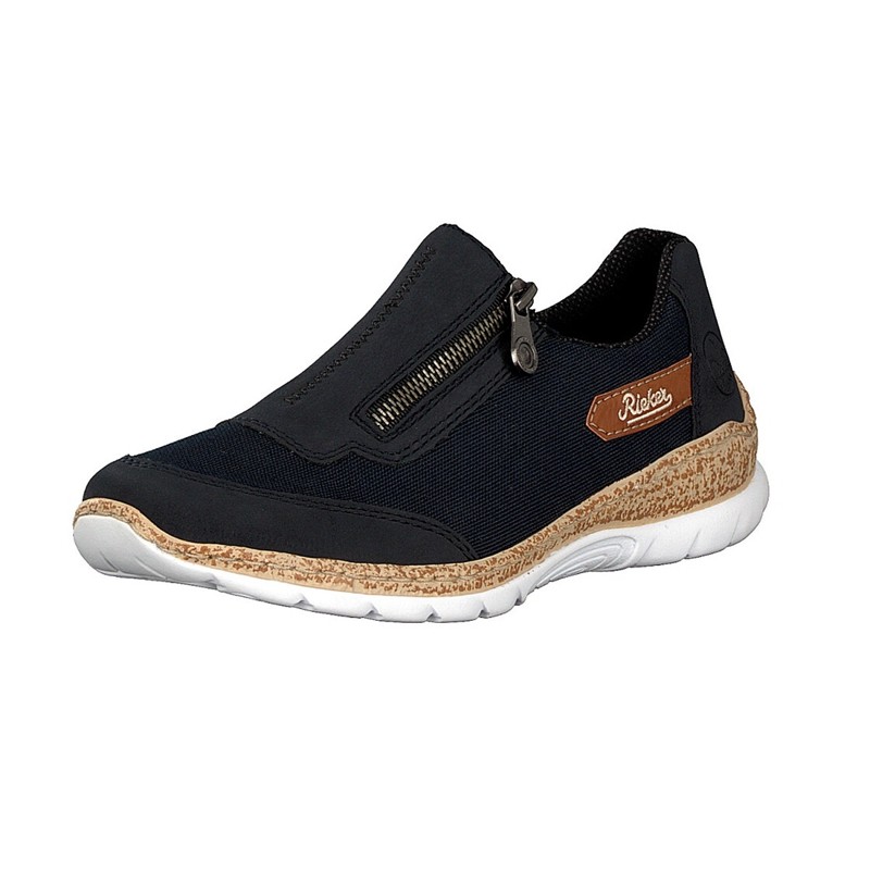 Slip On Rieker N4284-14 Para Mulher - Azuis